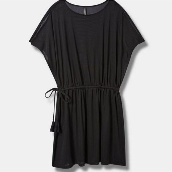 Short mesh Drawstring Waist coverup dress Size 3 NWT - Picture 4 of 4